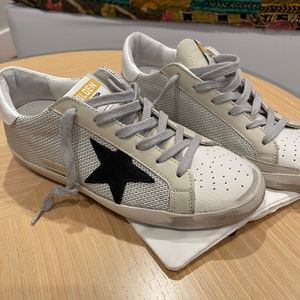 Golden Good Super-Star Classic In Leather with Mesh insert